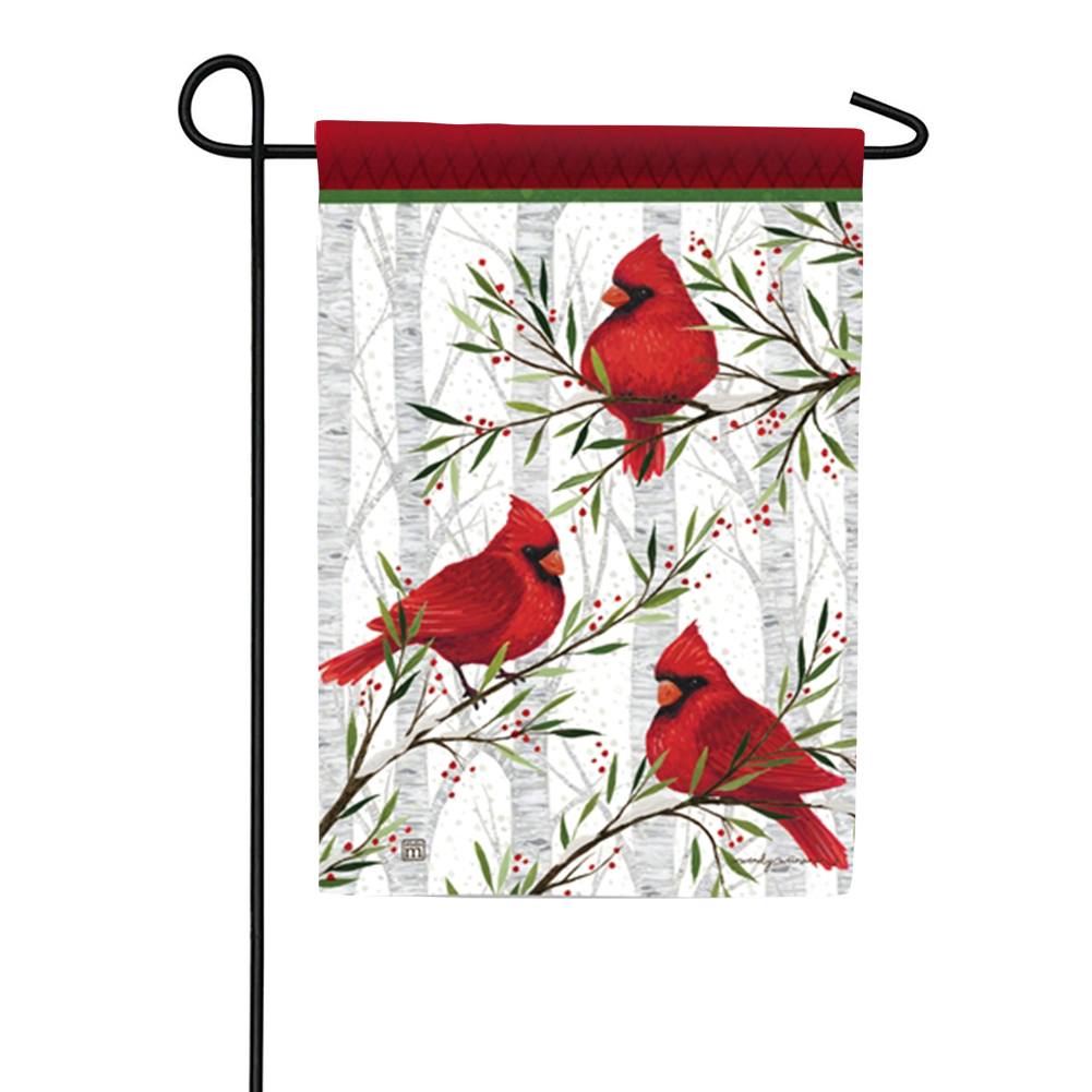 Cardinals in Birch Garden Flag
