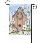 Dogwood Birdhouse Garden Flag