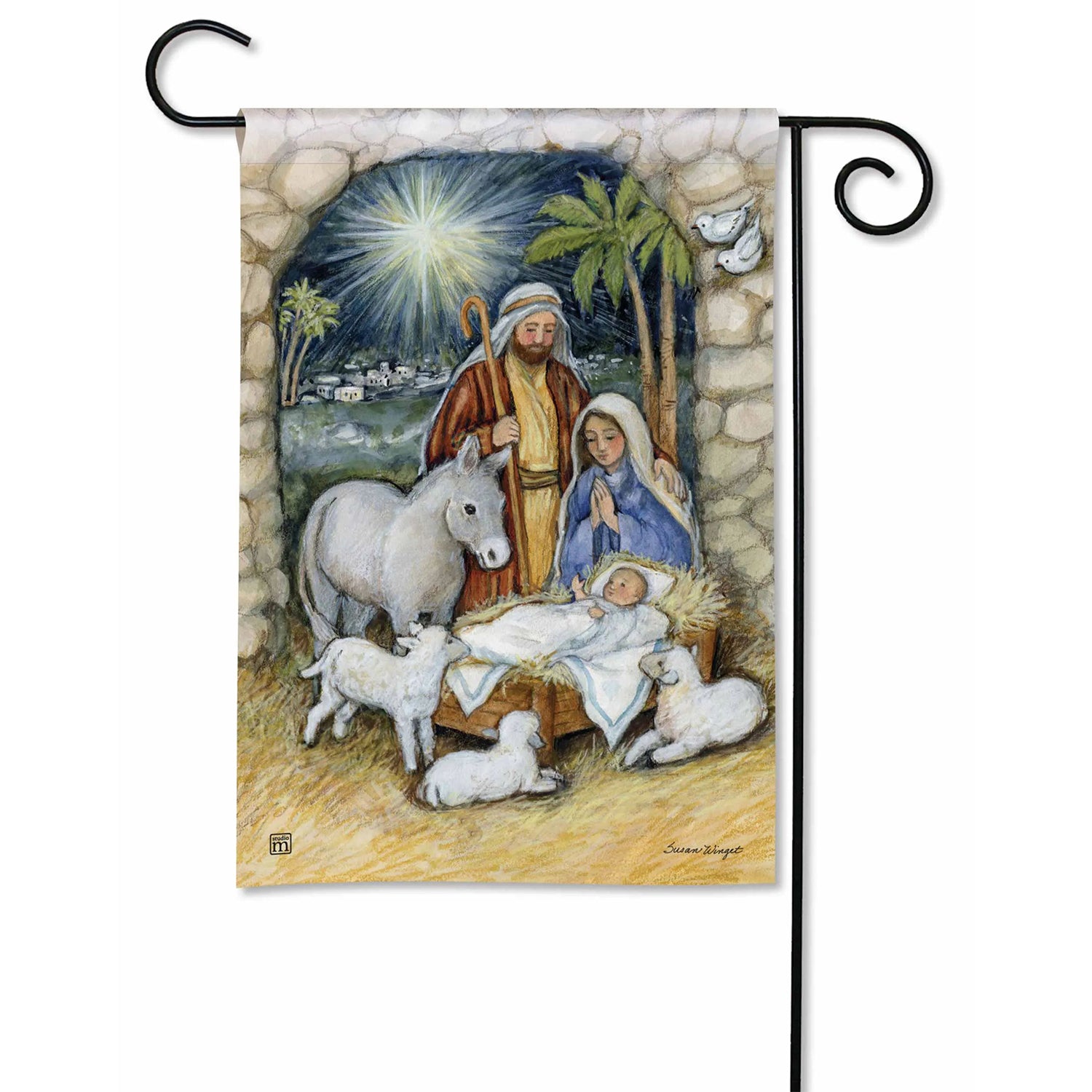 Silent Night Garden Flag