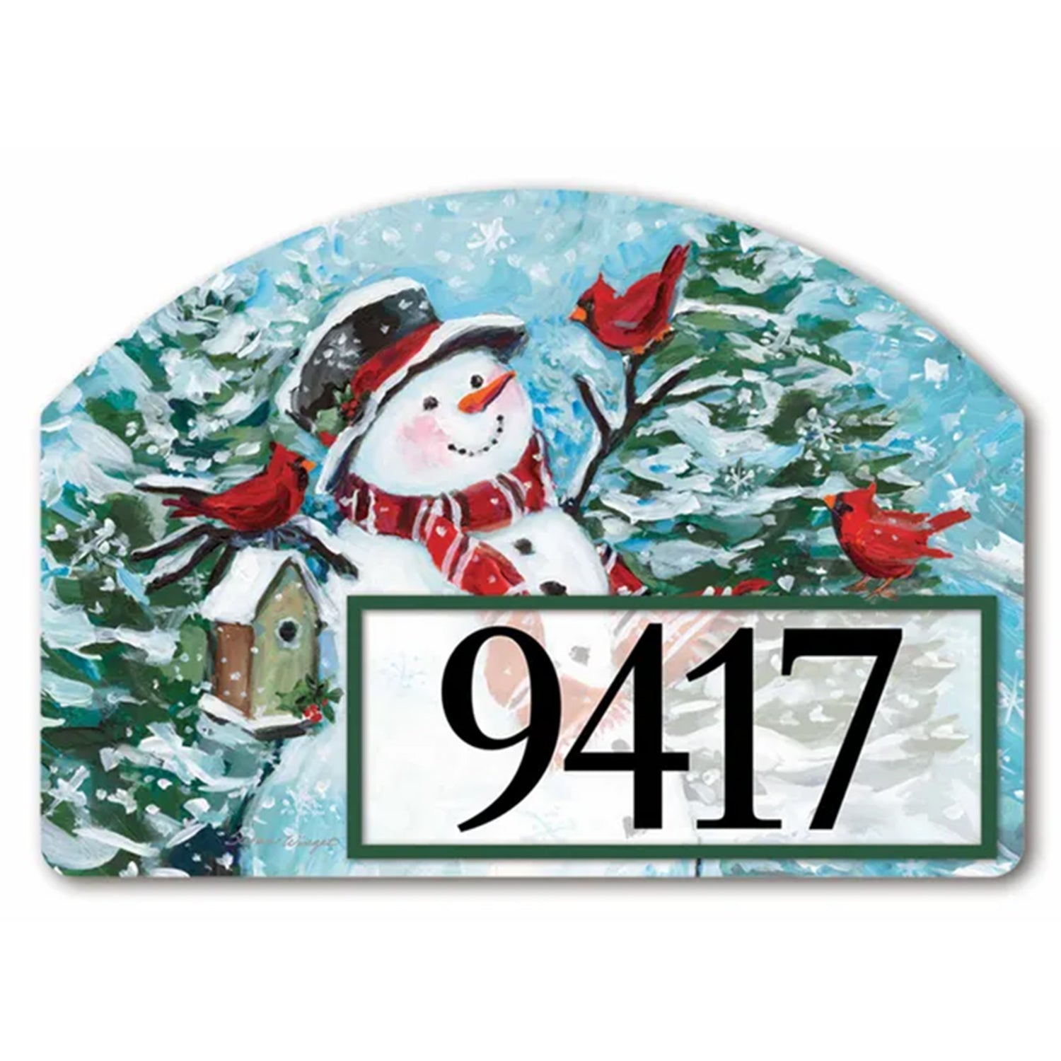 Magnet Works Yard DeSign - Snowman with Cardinals