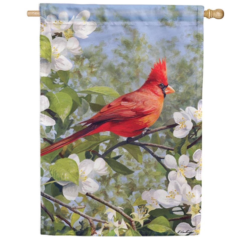 Cardinal in Blossoms House Flag