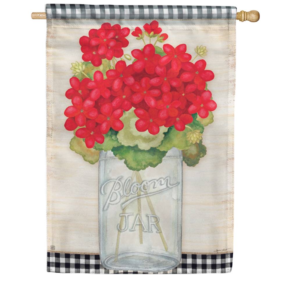 Geranium Blooms House Flag