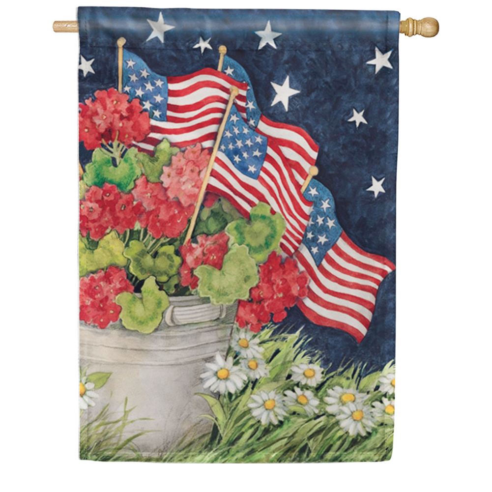Geraniums with Flags House Flag