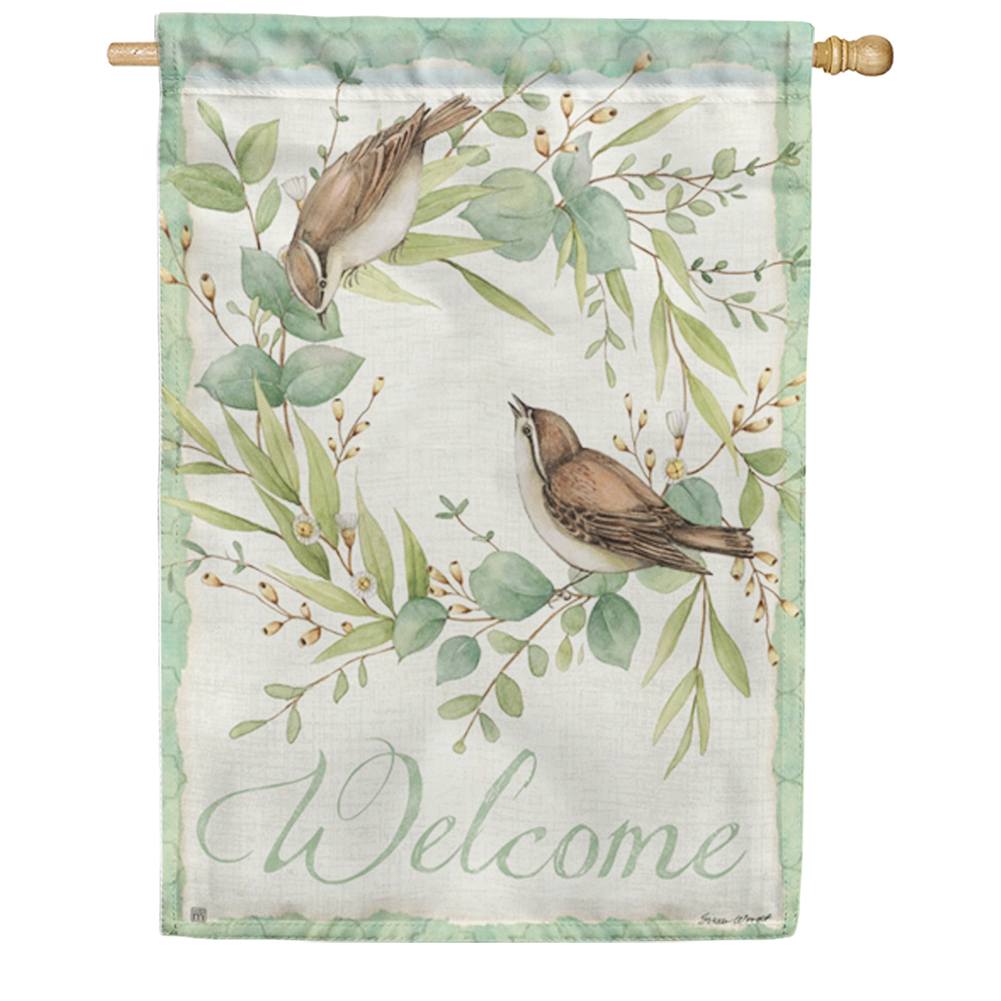 Eucalyptus Wreath House Flag
