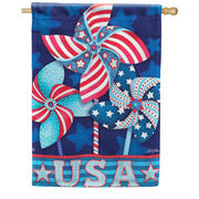 Patriotic Pinwheels House Flag