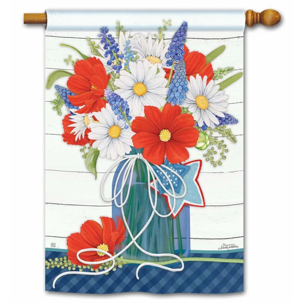 Magnet Works House Flag - Red, White, and Bloom