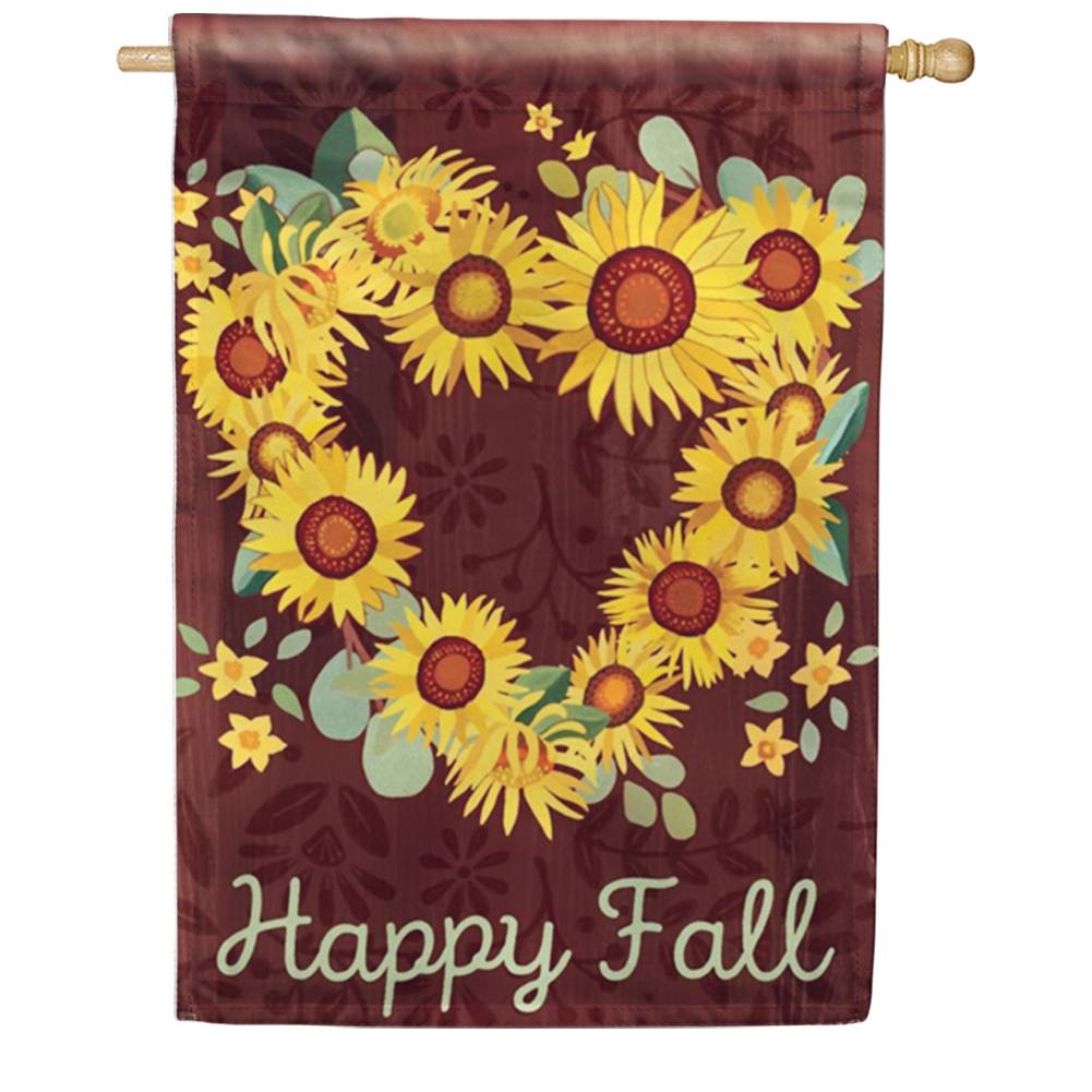 Sunflower Heart House Flag