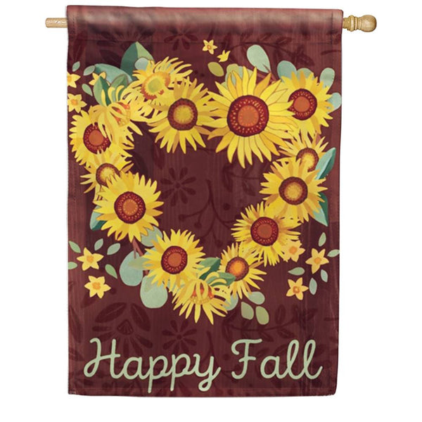 Sunflower Heart House Flag
