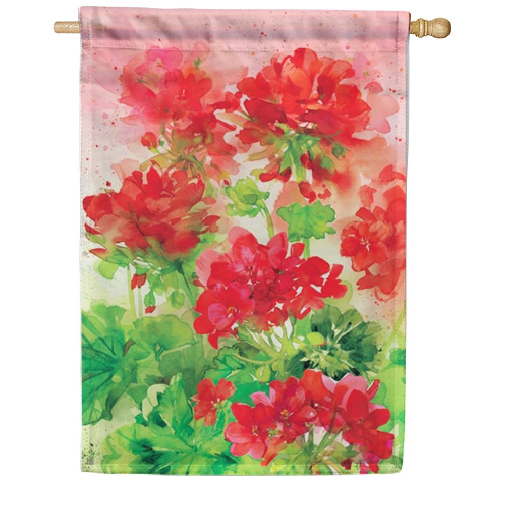 Geranium Garden House Flag