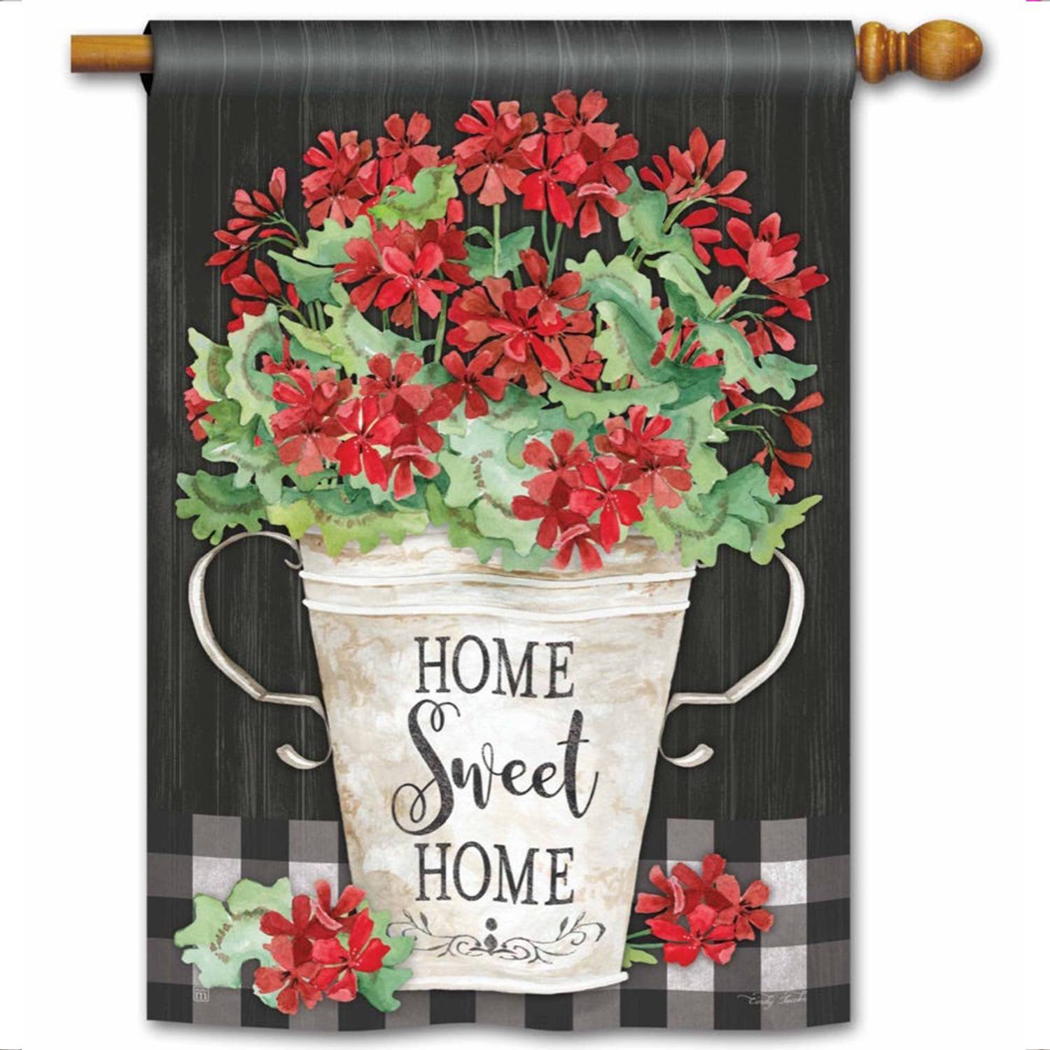 Sweet Home Geraniums House Flag