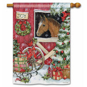 Horse for Christmas House Flag