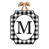 Checkered Monogram M Door Decor