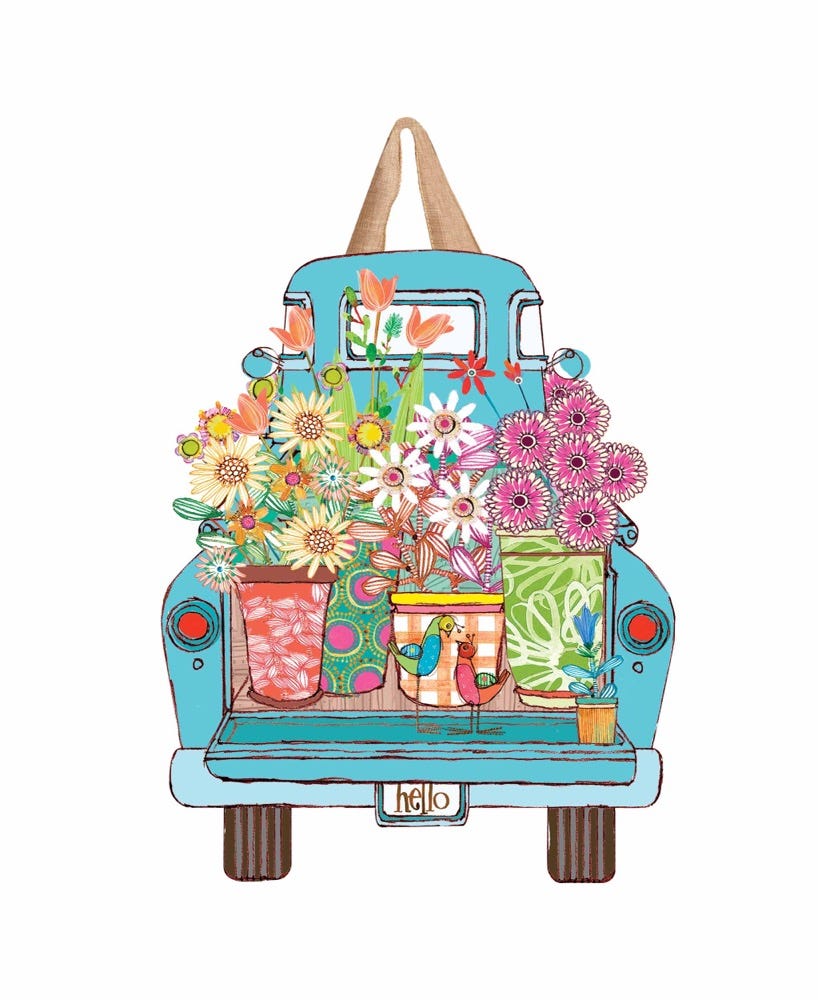 Magnet Works Flower Truck Door Decor