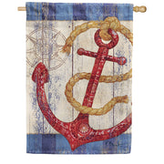 Toland House Flag - Rustic Anchor And Compass