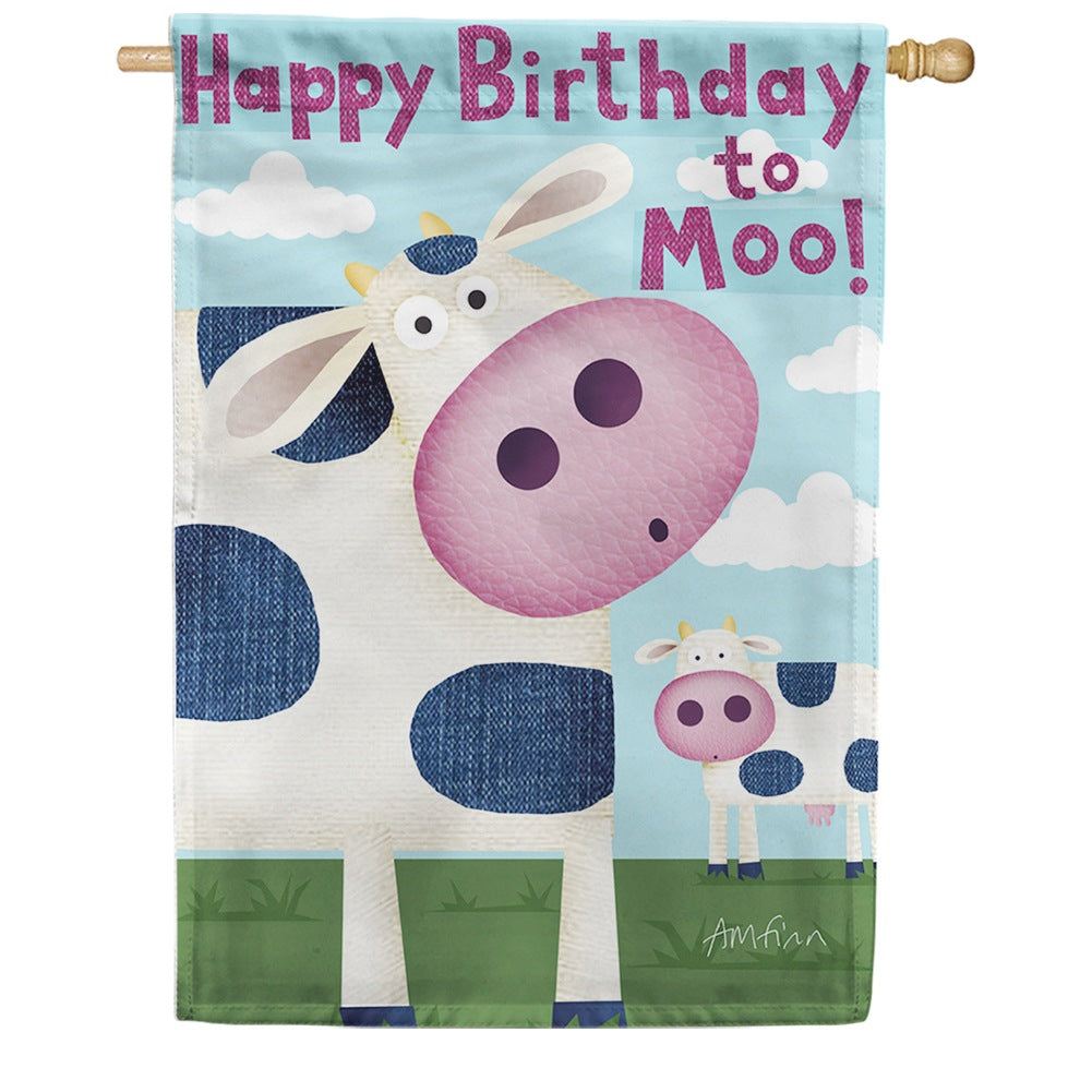 Toland House Flag - Happy Birthday Moo