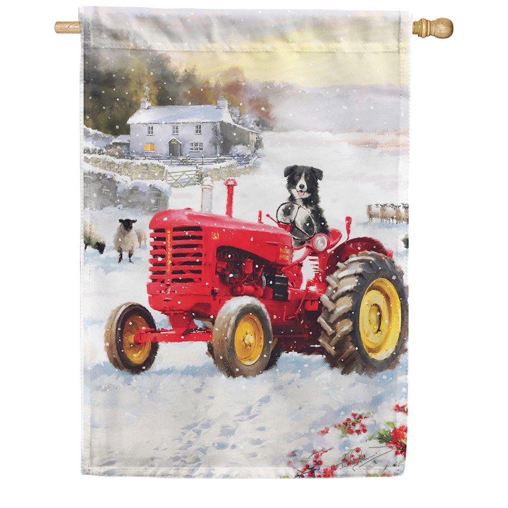 Toland House Flag - Tractor Dog