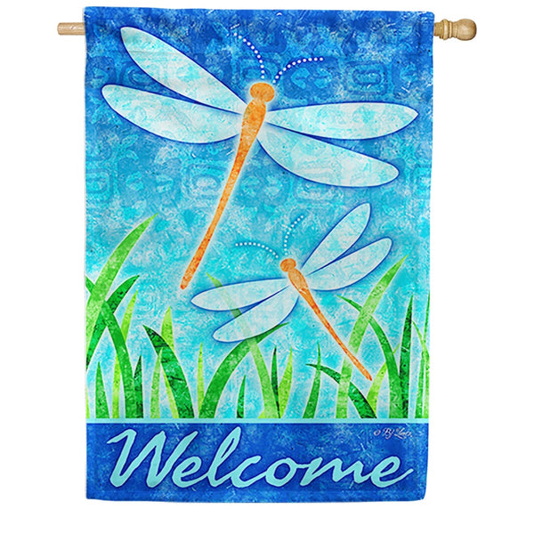 Toland House Flag - Dragonflies and Reeds