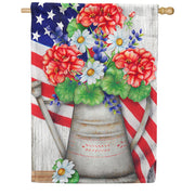 Toland House Flag - Patriotic Flower Bouquet