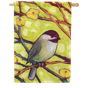 Toland House Flag - Chickadee Blossoms