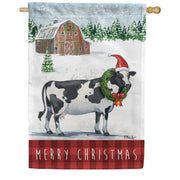 Toland Christmas Cow House Flag