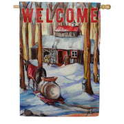 Toland Winter Welcome Cottage House Flag