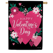 Toland Valentines Flower Hearts House Flag