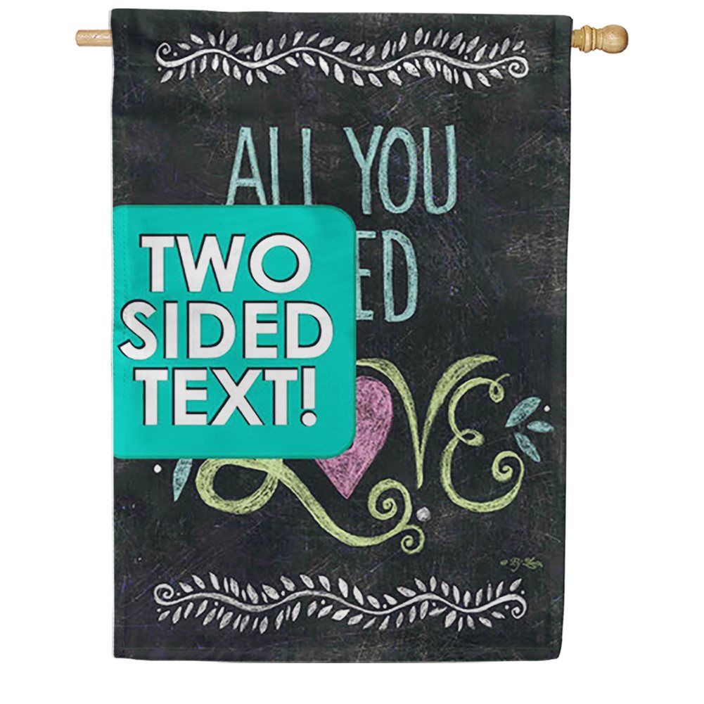 Toland House Flag - All You Need Is Love Chalkboard