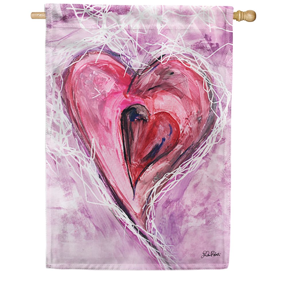 Toland House Flag - Watercolor Heart