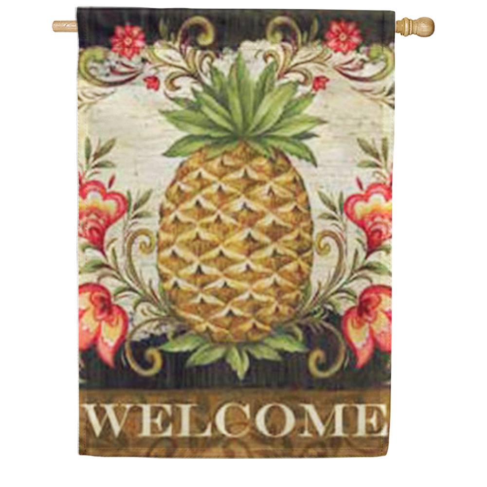 Toland House Flag - Pineapple & Scrolls