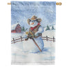 Toland House Flag - Cowboy Snowman